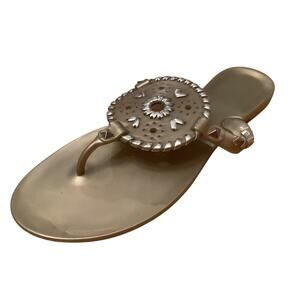 JACK ROGERS GEORGICA GOLD STUDDED JELLY SANDALS 8